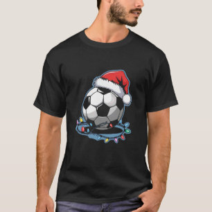 Santa Sports Christmas Soccer Player Men Boys Teen T-Shirt