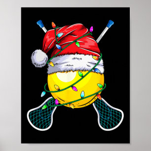 Santa Sports Design- Christmas Lacrosse Player Poster