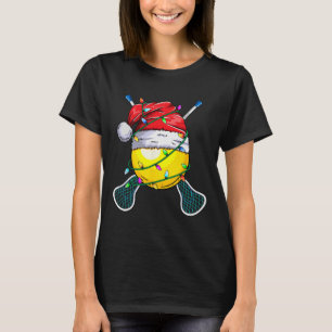 Santa Sports Design- Christmas Lacrosse Player T-Shirt