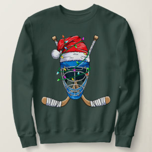 Santa Sports Design For Boys Christmas Hockey Play Sweatshirt