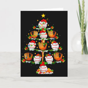 Santa Sports Design For Men Boys Christmas Basebal Card