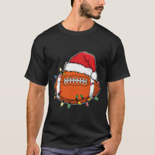 Santa Sports Design For Men Boys Christmas Footbal T-Shirt