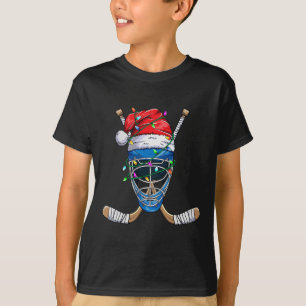 Santa Sports Design For Men Boys Christmas Hockey T-Shirt