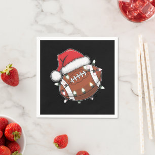 Santa Sports Men Boys Christmas Football Player  Napkin