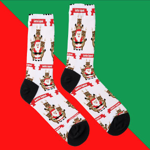 Santa Squad Reindeer Funny Pattern Socks