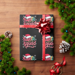 Santa Squad Xmas Squad Family Matching Santa Crew Wrapping Paper
