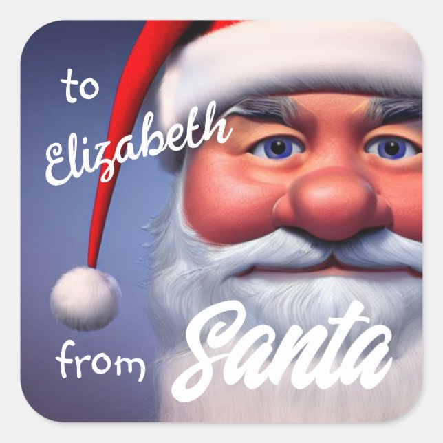 Santa Square Sticker (Front)