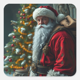 Santa Square Sticker