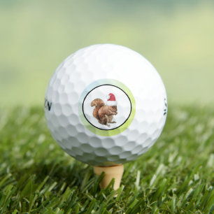 Santa Squirrel Humourous Golf Balls