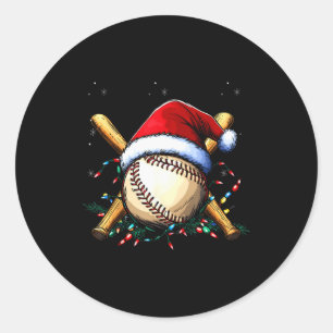 Santa Srts Design For Men Boys Christmas Baseball Classic Round Sticker