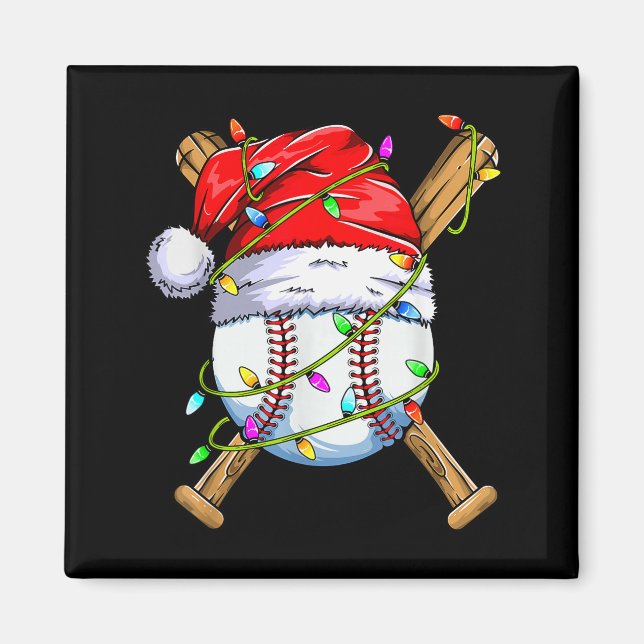 Santa Srts Design For Men Boys Christmas Baseball  Magnet (Front)