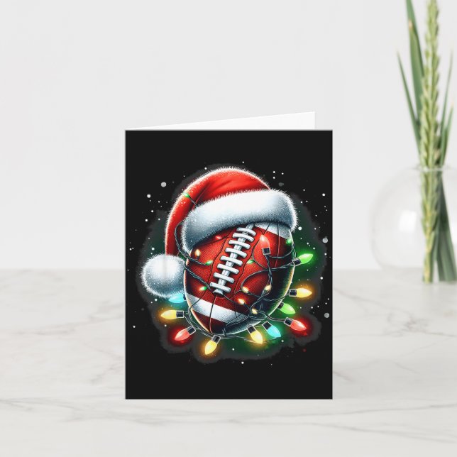 Santa Srts Design For Men Boys Christmas Football  Card (Front)