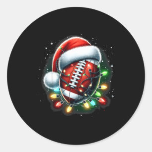 Santa Srts Design For Men Boys Christmas Football Classic Round Sticker
