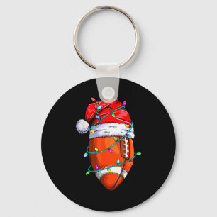 Santa Srts Design For Men Boys Christmas Football  Key Ring