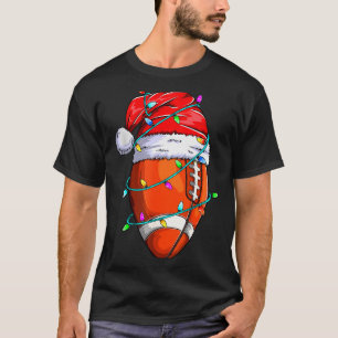 Santa Srts Design For Men Boys Christmas Football  T-Shirt