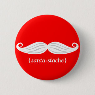 Santa-Stache 6 Cm Round Badge