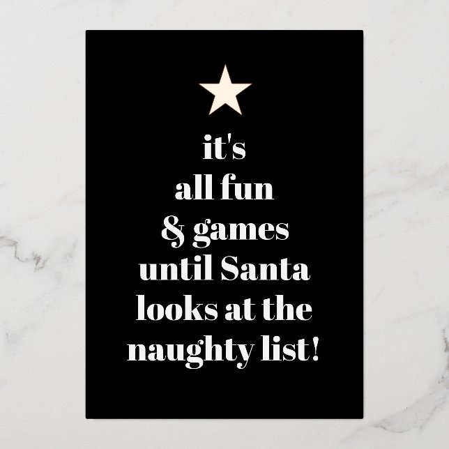 Santa Star Modern Tree Font Funny Humour Quote (Front)