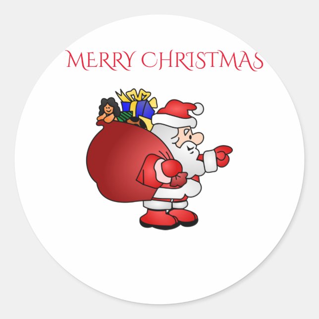 Santa stickers. classic round sticker (Front)