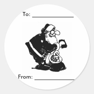 Santa StickerTag 02 Classic Round Sticker