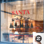 Santa stop here personalised Christmas modern<br><div class="desc">Santa stop here personalised Christmas modern red and black window cling design.</div>