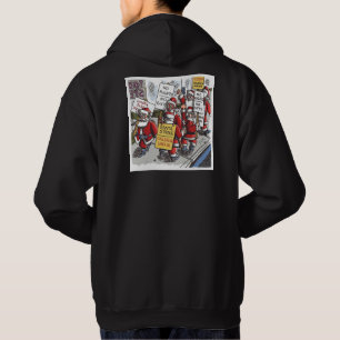 Santa Strike black hooded sweatshirt back