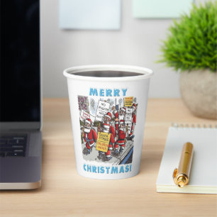 Santa Strike Merry Christmas paper cups
