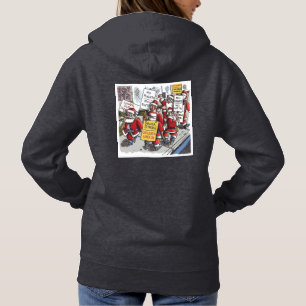 Santa Strike women dk gray hooded sweatshirt back