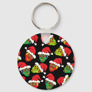 Santa Sugar Skull Key Ring