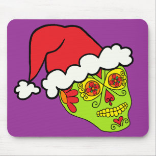 Santa Sugar Skull Mouse Pad