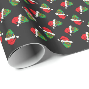 Santa Sugar Skull Wrapping Paper