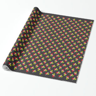 Santa Sugar Skull Wrapping Paper
