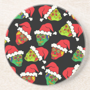 Santa Sugar Skulls Coaster