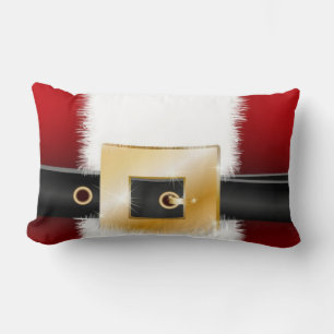 Santa Suit Christmas Holiday Plaid Decorative  Lumbar Cushion