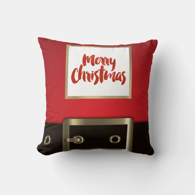 Santa Suit Christmas Pillow (Front)