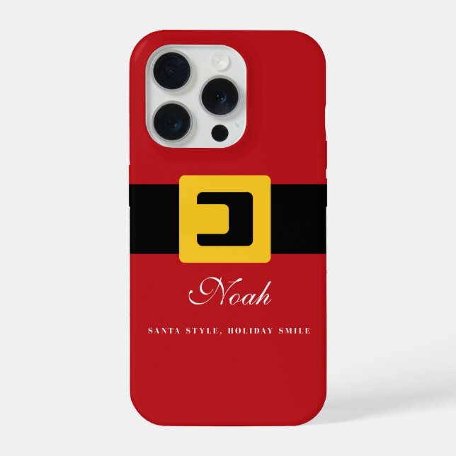 Santa Suit Holiday — Personalized Name Edition iPhone Case (Back)
