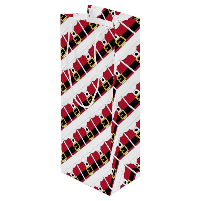 Santa Suit Wine Gift Bag (Back Angled)
