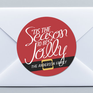 Santa Suite Buckle with Tis the Season Classic Round Sticker