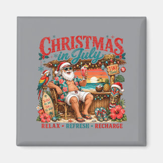 Santa Summer Holiday Relax Refresh Recharge Mum Magnet
