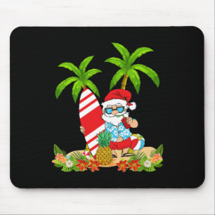 Santa Summer Surfing Christmas In July Beach Vacat Mouse Pad