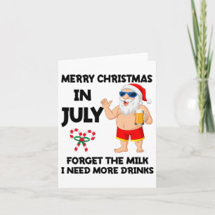 Santa Summer Vacation Beach Lovers Santa Christmas Card