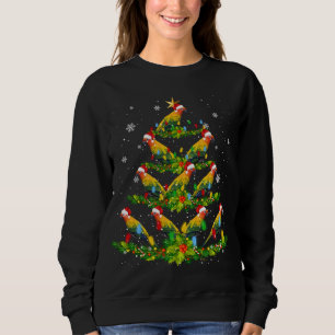 Santa Sun Conure Birds Christmas Tree Lights Santa Sweatshirt