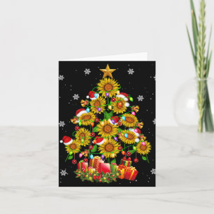 Santa Sunflower Christmas Tree Xmas Lights Santa S Card