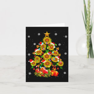Santa Sunflower Christmas Tree Xmas Lights Santa S Card