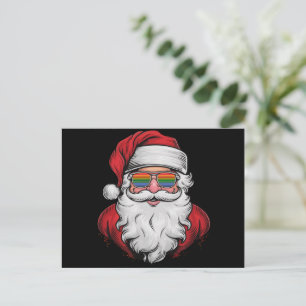 Santa Sunglasses Pride Christmas Pajama X-mas Gay Holiday Postcard