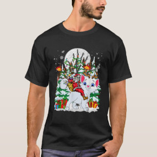 Santa Sunglasses Riding Cute Reindeer Turkish Ango T-Shirt