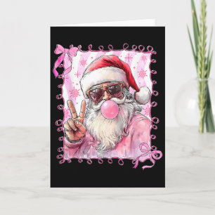 Santa Sungles Coquette Bow Christmas Xmas Family H Card