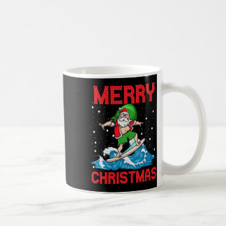 Santa Surfing A Gnarly Wave Kids Youth Surfers Haw Coffee Mug