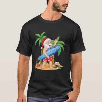 Santa Surfing Christmas In July Surfer Family Matc T-Shirt