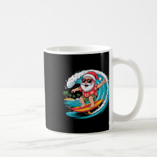 Santa Surfing Hawaiian Beach Christmas In July Tro Coffee Mug