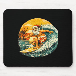 Santa Surfing Xmas In July Beach Christmas In June Mouse Pad
